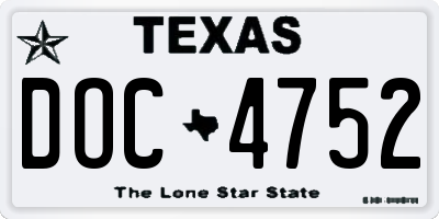 TX license plate DOC4752