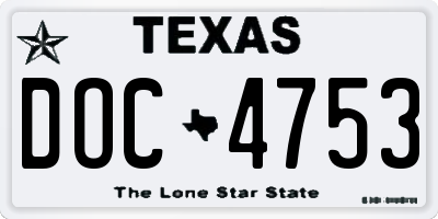 TX license plate DOC4753