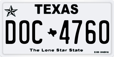 TX license plate DOC4760