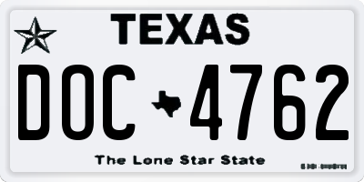 TX license plate DOC4762