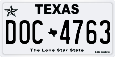TX license plate DOC4763