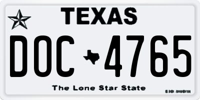 TX license plate DOC4765