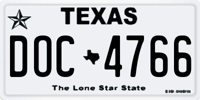 TX license plate DOC4766