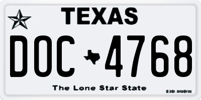 TX license plate DOC4768