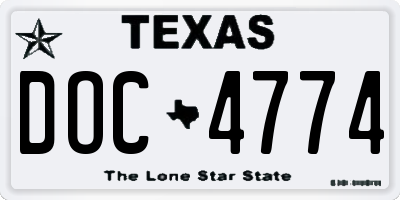 TX license plate DOC4774