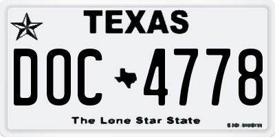 TX license plate DOC4778