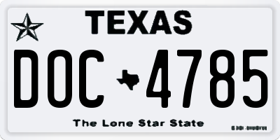 TX license plate DOC4785