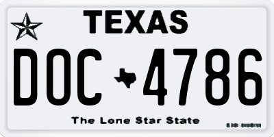 TX license plate DOC4786