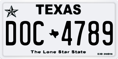 TX license plate DOC4789