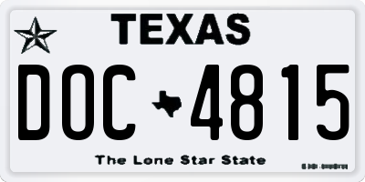 TX license plate DOC4815