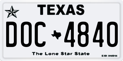 TX license plate DOC4840