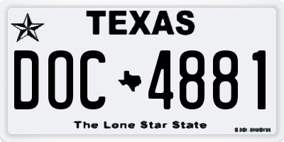TX license plate DOC4881