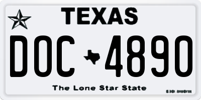 TX license plate DOC4890