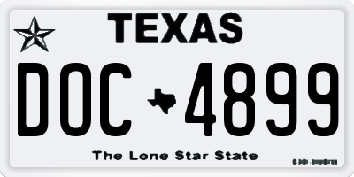 TX license plate DOC4899