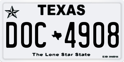 TX license plate DOC4908