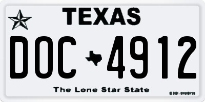 TX license plate DOC4912