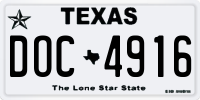 TX license plate DOC4916