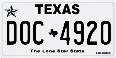 TX license plate DOC4920