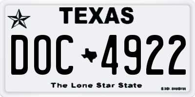 TX license plate DOC4922