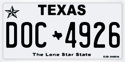TX license plate DOC4926