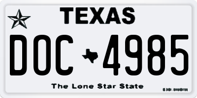 TX license plate DOC4985