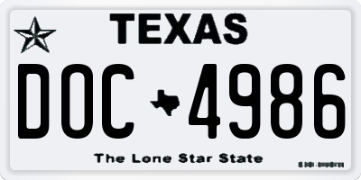 TX license plate DOC4986