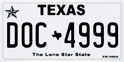 TX license plate DOC4999