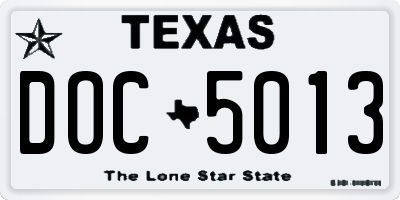 TX license plate DOC5013