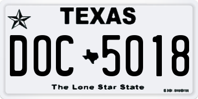TX license plate DOC5018