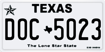 TX license plate DOC5023