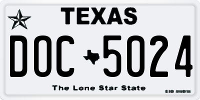 TX license plate DOC5024