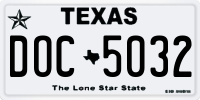 TX license plate DOC5032