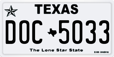 TX license plate DOC5033
