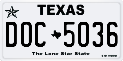 TX license plate DOC5036