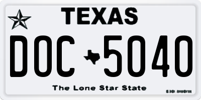 TX license plate DOC5040