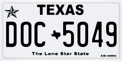 TX license plate DOC5049