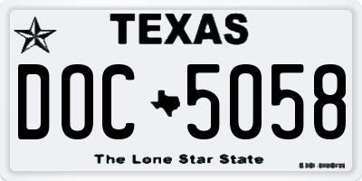 TX license plate DOC5058