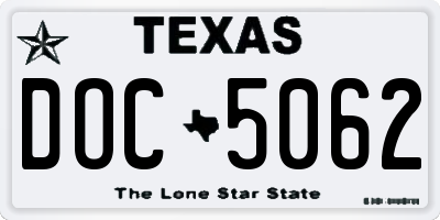 TX license plate DOC5062