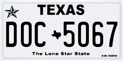 TX license plate DOC5067