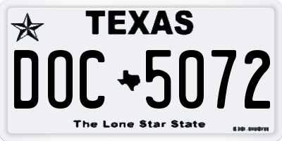 TX license plate DOC5072