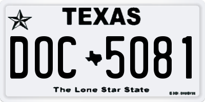 TX license plate DOC5081