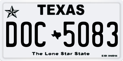 TX license plate DOC5083