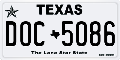 TX license plate DOC5086