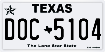 TX license plate DOC5104