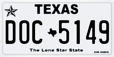 TX license plate DOC5149