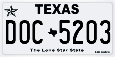 TX license plate DOC5203