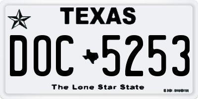TX license plate DOC5253