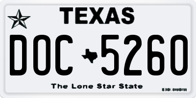 TX license plate DOC5260
