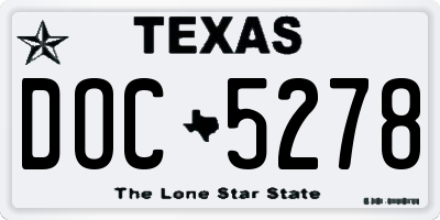 TX license plate DOC5278