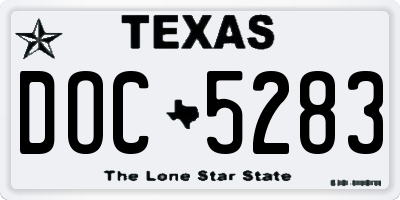 TX license plate DOC5283